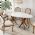 Mesa de jantar com tampo de vidro oval off white castanho ref2582